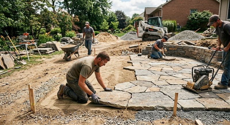 Sandstone Pavers Installation in Fairfield County, CT